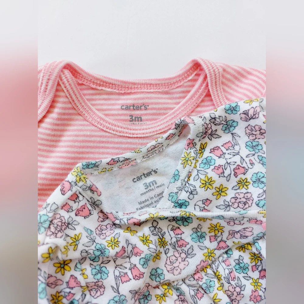 NWOT Baby‎ Girl Floral & Stripe Sleep Sack/Nightgown 3m Carter's